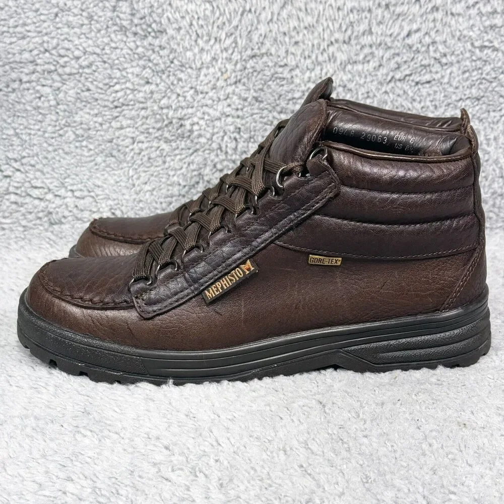 Mephisto Dark Brown Leather Lace-Up Ankle Boots - Picture 3 of 11